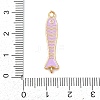 Brass Enamel Fish Connector Charms KK-L255-15G-01-3