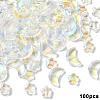 100Pcs 2 Styles Transparent Spray Painted Glass Beads GLAA-YW0005-14C-1