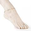 Faceted Glass Beaded Anklets AJEW-AN00379-04-4