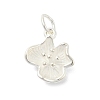 925 Sterling Silver Flower Charms with Jump Rings and 925 Stamp STER-M021-02S-03-1