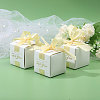 Wedding Paper Candy Gift Packaging Boxes with Polyester Ribbon CON-WH0105-08-5