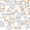 SUPERFINDINGS 40Pcs 10 Styles Brass Pave Clear Cubic Zirconia Connector Charms ZIRC-FH0001-40-2