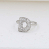 Brass Micro Pave Clear Cubic Zirconia Cuff Rings FS-WG17FF6-04-1