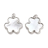 Brass Pave Shell Pendants KK-K365-08A-P-1