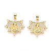 Brass Micro Pave clear Cubic Zirconia Pendants ZIRC-N039-165-NF-1