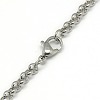 Tarnish Resistant Trendy Unisex 201 Stainless Steel Cross Rolo Chain Necklaces NJEW-L043B-09P-3