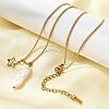 Natural Freshwater Keshi Pearl Stick & 304 Stainless Steel Flower Pendant Necklaces for Women NJEW-K255-55G-2