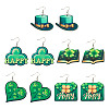 DIY Saint Patrick's Day Wood Dangle Earrings Making Kit DIY-TA0009-17-1