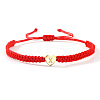 304 Stainless Steel Heart with Letter Bead Braided Bead Bracelets OO6447-24-1