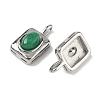Dyed Natural White Jade Rectangle with Oval Charms STAS-L022-516P-02-2