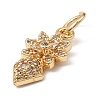 Brass Micro Pave Cubic Zirconia Charms KK-C133-03E-G-2