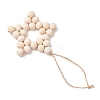 Star Natural Unfinished Wood Beaded Pendant Decorations HJEW-JM02842-6