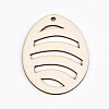 Undyed Natural Wooden Big Pendants WOOD-S058-011-3