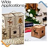 1 Set 6Pcs 2 Styles Christmas Square Splicing Wooden Ornament Mixed Colors ST-CJ0040-001-7
