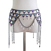 Alloy with Acrylic Triangle Layered Tassel Sexy Skirt Waist Belly Chains for Women FS-WG1530F-01-1