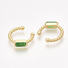 Brass Cubic Zirconia Cuff Earrings X-EJEW-S201-181B-2
