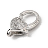 Brass Clear Cubic Zirconia Lobster Claw Clasps KK-Z078-46A-P-2