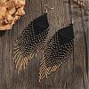 Bohemian Style Black Fringe Dangle Earrings FQ3351-2