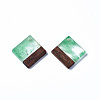 Transparent Resin & Walnut Wood Pendants RESI-T035-31A-2