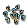 Golden Plated Alloy European Beads MPDL-L029-Q02-G-1