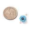 Halloween Glass Peal & Glass Seed Beaded Round Eye Links Connector Charms PALLOY-MZ00948-07-2