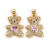 Brass Micro Pave Cubic Zirconia Pendants KK-K258-24A-G-RS-1