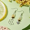 Natural Mixed Stone Bees Dangle Earrings EJEW-JE06151-2