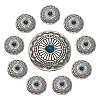 10Pcs 1-Hole Alloy & Resin Beads Buttons BUTT-HY0001-10-1
