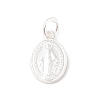 999 Sterling Silver Oval with Virgin Religious Medal Charms with Jump Rings STER-C006-01S-1