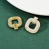 Brass Micro Pave Clear Cubic Zirconia Stud Earrings EJEW-K312-09G-2