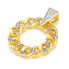 Rack Plating Brass Micro Pave Cubic Zirconia Pendants KK-M021-08G-02-2