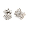 Brass Micro Pave Clear Cubic Zirconia Beads CU-CBA6A75-11P-2