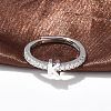 S925 Sterling Silver Adjustable Letter Rings for Women RJEW-M068-01P-K-4