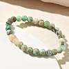 Natural Green Line Jasper Round Beaded Stretch Bracelets for Women BJEW-F535-02A-3