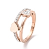 Crystal Rhinestone Heart Finger Ring RJEW-D120-03B-RG-1