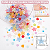 500Pcs 25 Styles Transparent Acrylic Bead Caps & Charms FACR-WR0001-01-2