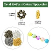 300Pcs 4 Colors Tibetan Style Alloy Daisy Spacer Beads FIND-YW0004-32-2