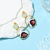 Evil Eye Handmade Glass Seed Beads Dangle Stud Earrings EJEW-MZ00371-02-1