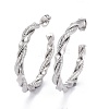 Tarnish Resistant 304 Stainless Steel Half Hoop Earrings EJEW-F257-09P-1