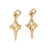 Brass Micro Pave Clear Cubic Zirconia Pendants CU-CBAF0F8-16B-G-1
