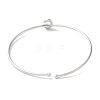 Rack Plating Brass Micro Pave Clear Cubic Zirconia Letter Open Cuff Bangles BJEW-A018-01P-G-3