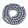 Electroplate Opaque Solid Color Glass Beads Strands EGLA-A034-P6mm-L23-2