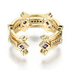 Brass Micro Pave Cubic Zirconia Cuff Rings RJEW-N032-003-NF-3