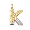 Brass Micro Pave Cubic Zirconia Pendants KK-B126-02G-K-1