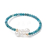Natural Apatite Beaded Cuff Bangles BJEW-JB13326-01-2
