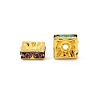 Brass Rhinestone Spacer Beads RB-A013-8x8-G-2