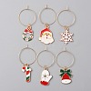Christmas Zinc Alloy Enamel Wine Glass Charms AJEW-WH0342-70-1
