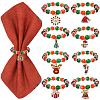 Christmas Theme Glass Beaded Napkin Rings AJEW-SC00029-1