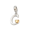Brass European Dangle Charms KK-Z097-01C-GP-1