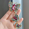 Rhinestone Triple Butterfly Brooch Pins PW-WG311BA-02-1